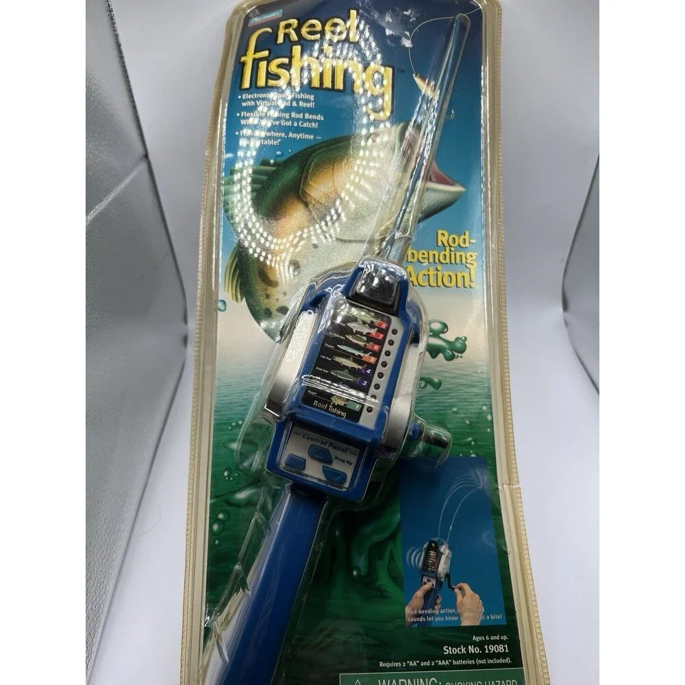 Sealed 1998 Playmates Reel Fishing Electronic Virtual Rod & Reel Fishing Toy